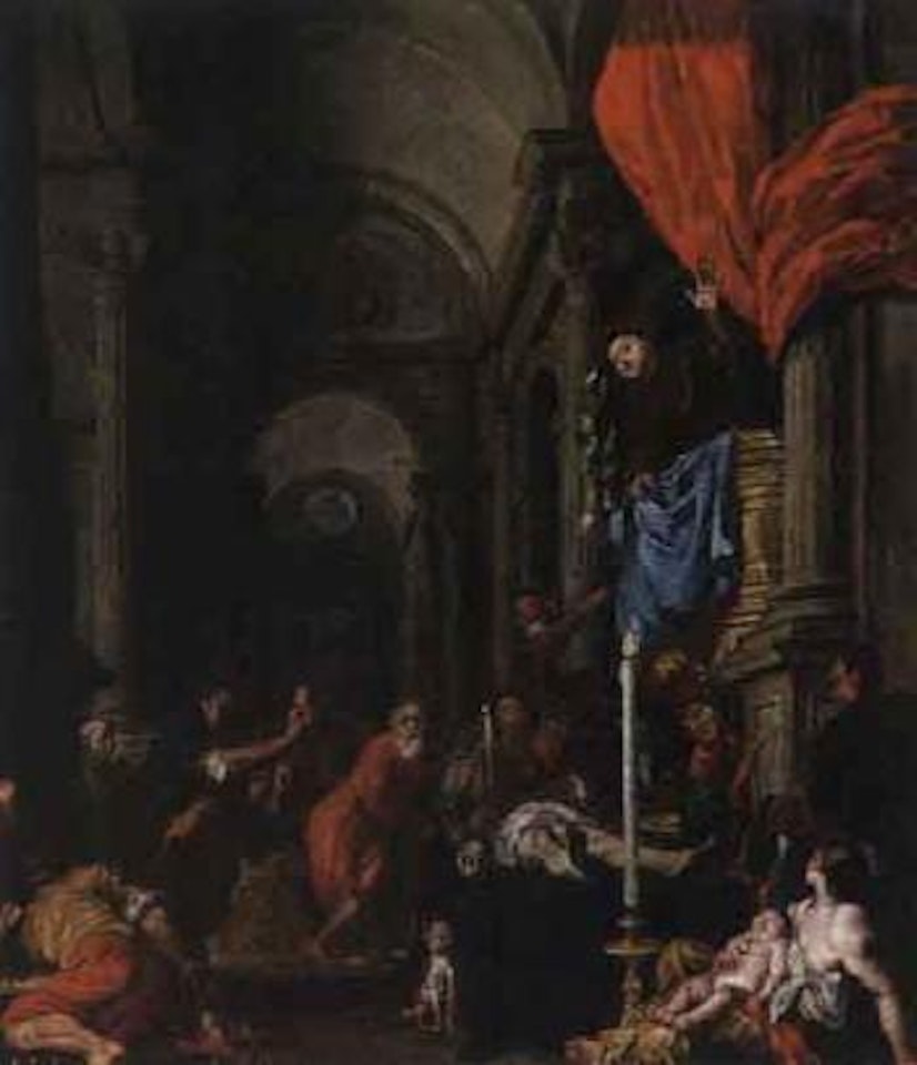 Interior scene in church by Italian School