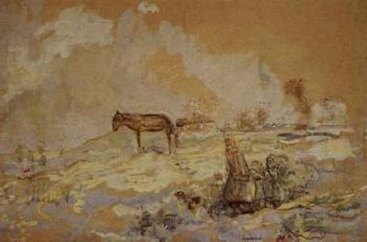 Femme et enfants dans un paysage by Jean Francois Raffaelli