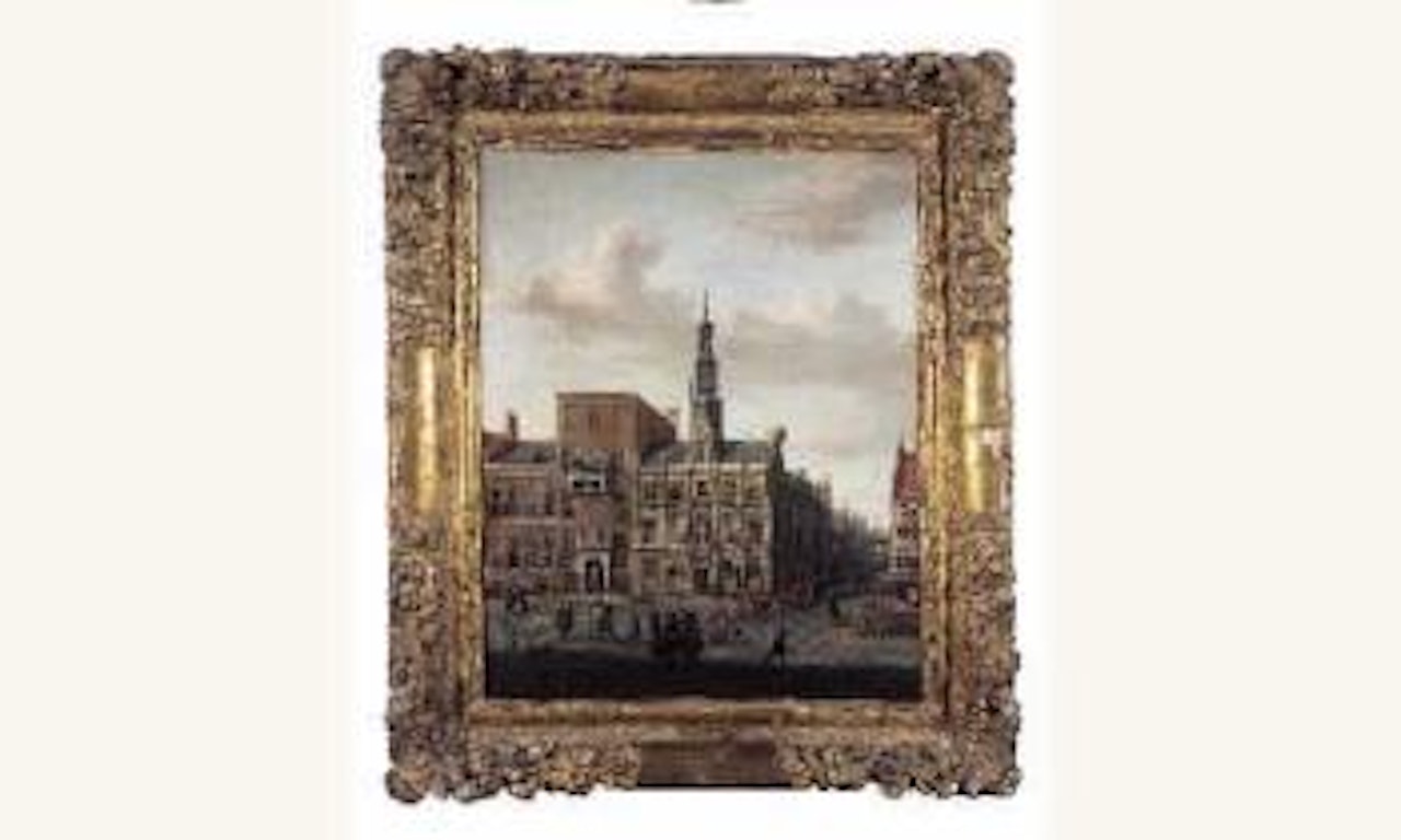 Vue de la place de l'hotel de ville d'Amsterdam by Abraham Storck