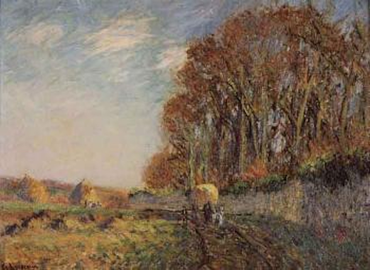 La charette, paysage d'automne by Gustave Loiseau