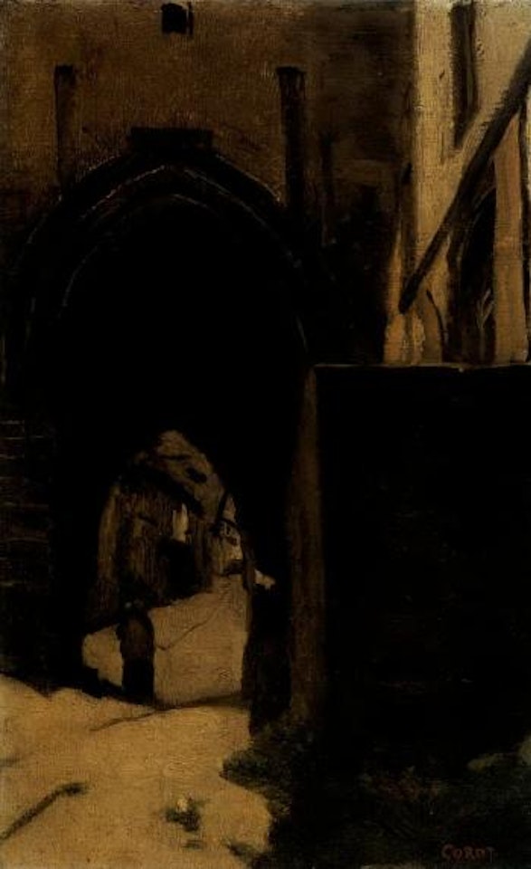 La porte de Dinan by Jean Baptiste Camille Corot