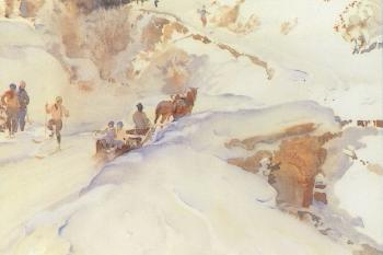 Meeting the snow plough - Grimmialp, Switzerland by William Russell Flint