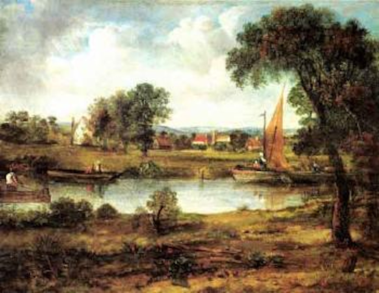 River landscape by John Constable