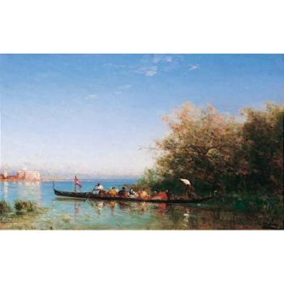 Gondole a Vignole, au loin san Pietro del Castilo by Félix Ziem