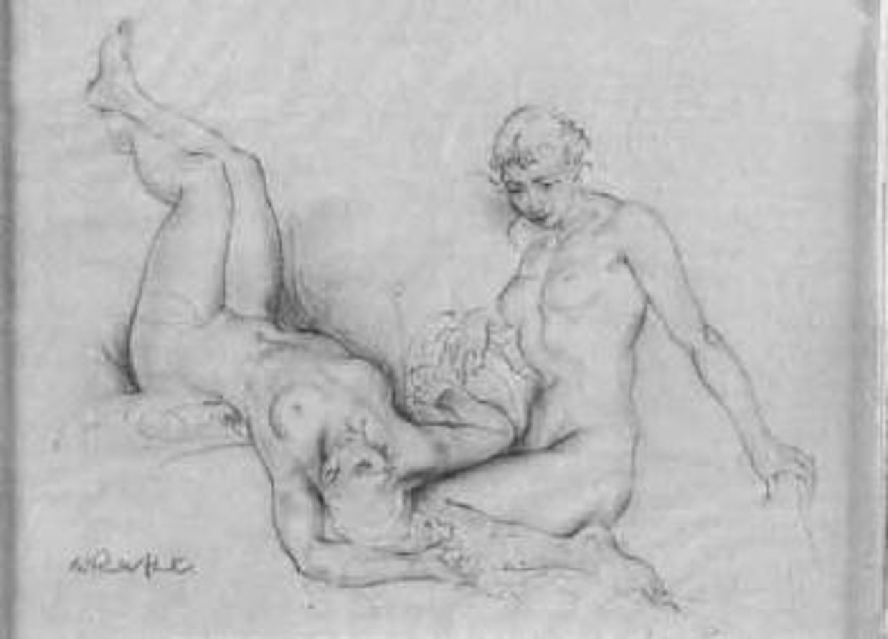 Two reclining nude females by William Russell Flint