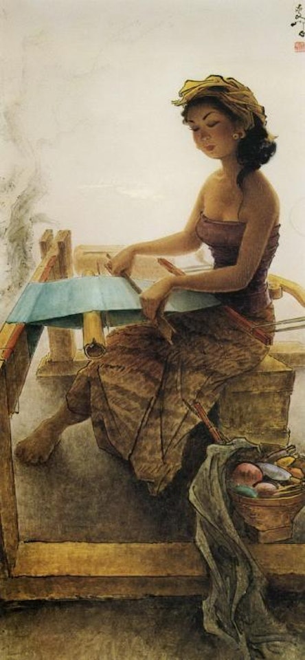 Balinese weaver by Lee Man Fong