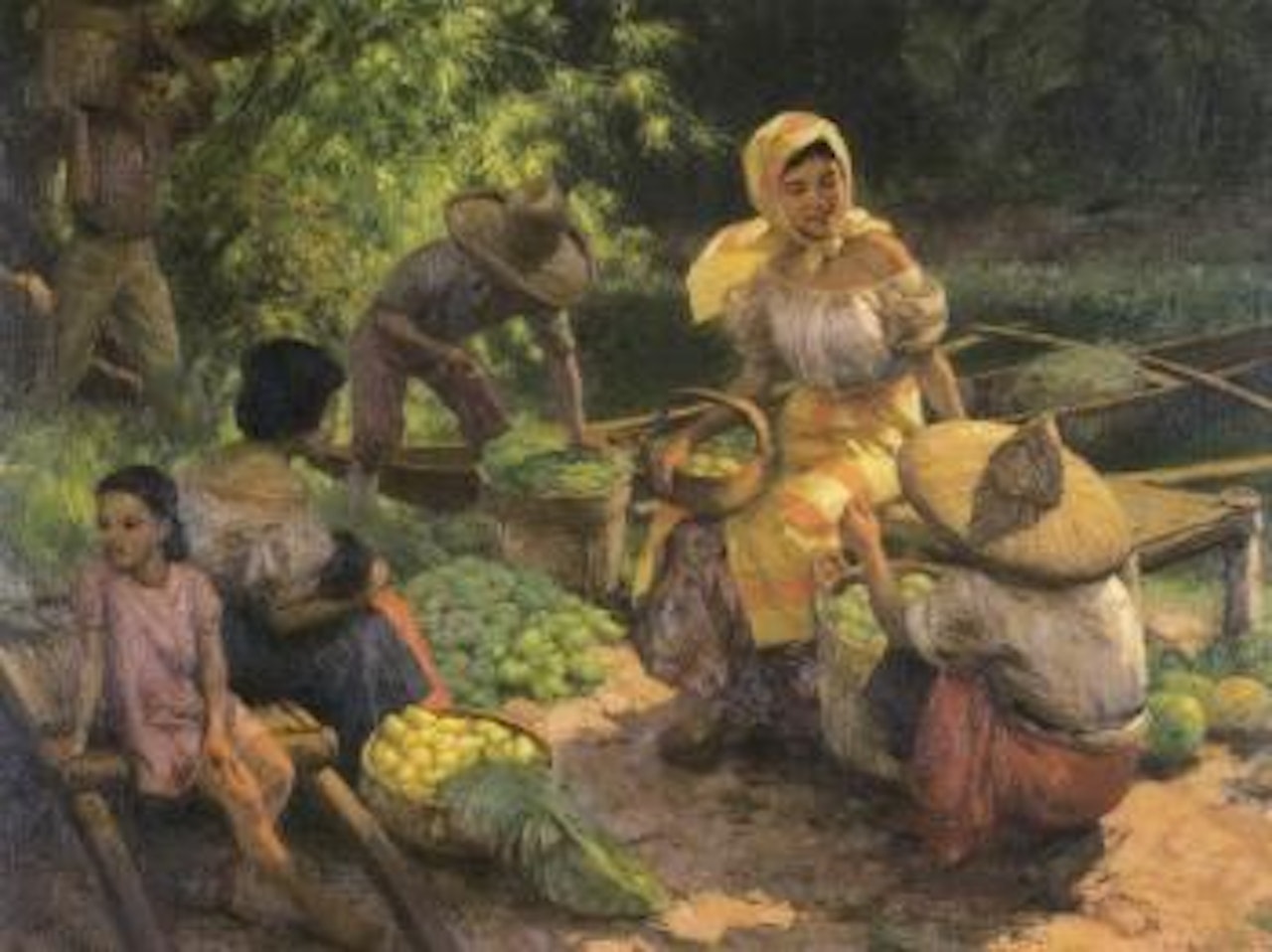 Gathering of mangoes by Fernando Amorsolo