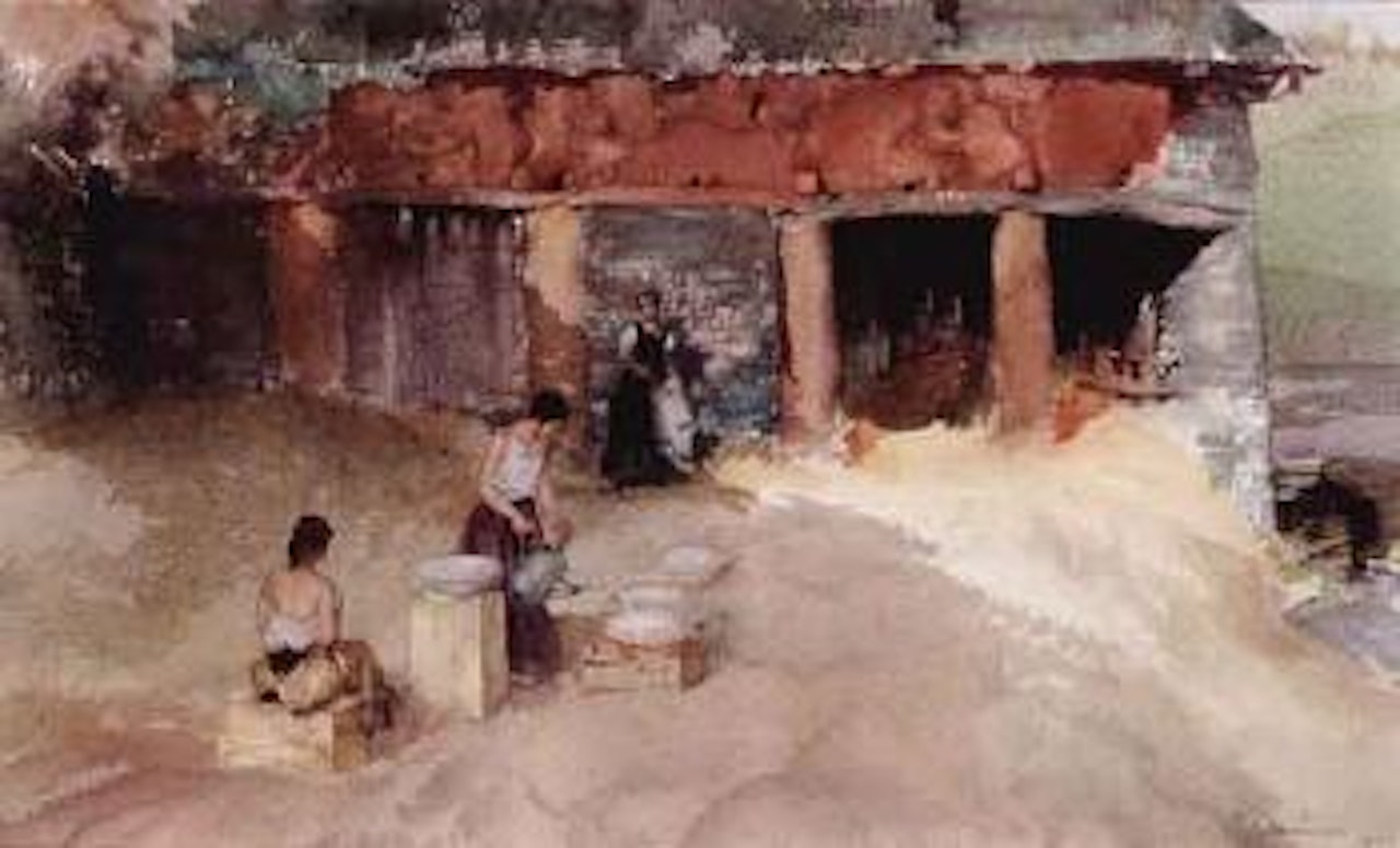 Outside a Devon Linhay by William Russell Flint