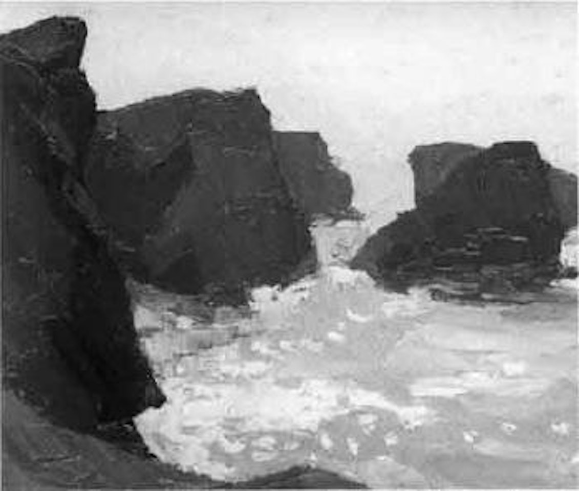 Rocky coastline by Kyffin Williams