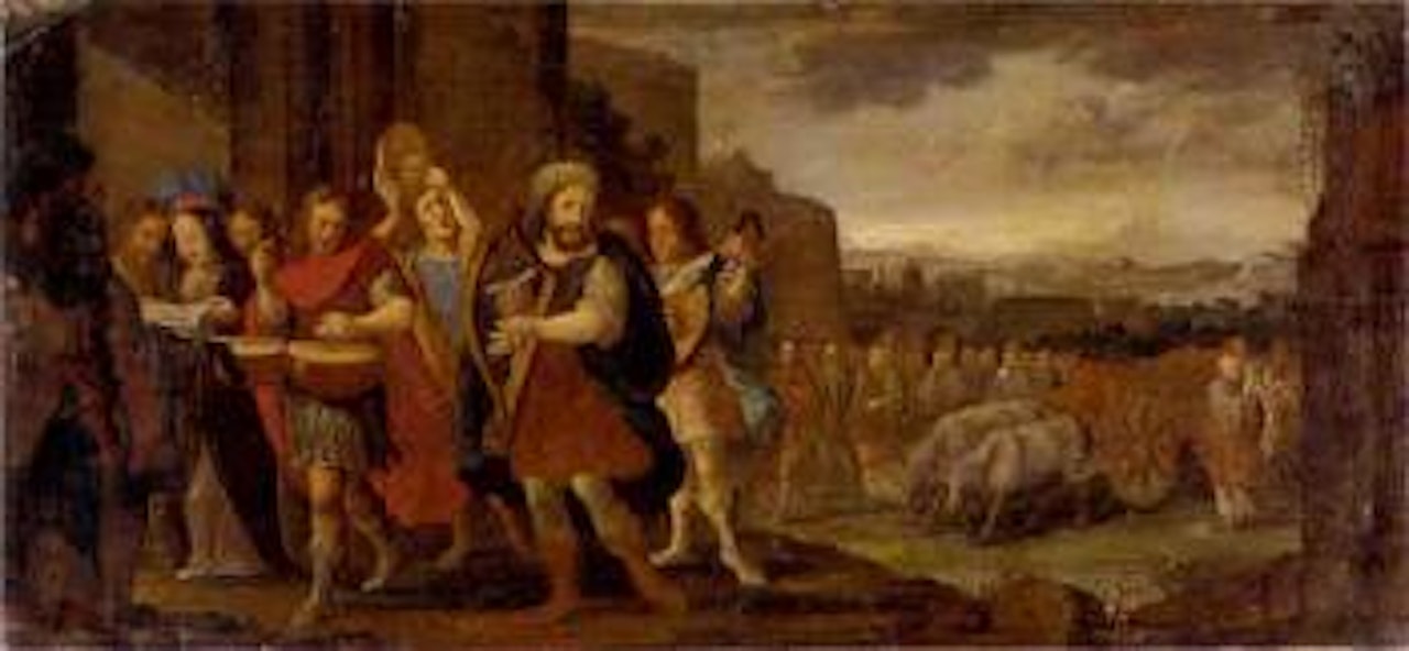 King David dancing before tha Ark of the Covenant by Adriaen van Stalbemt