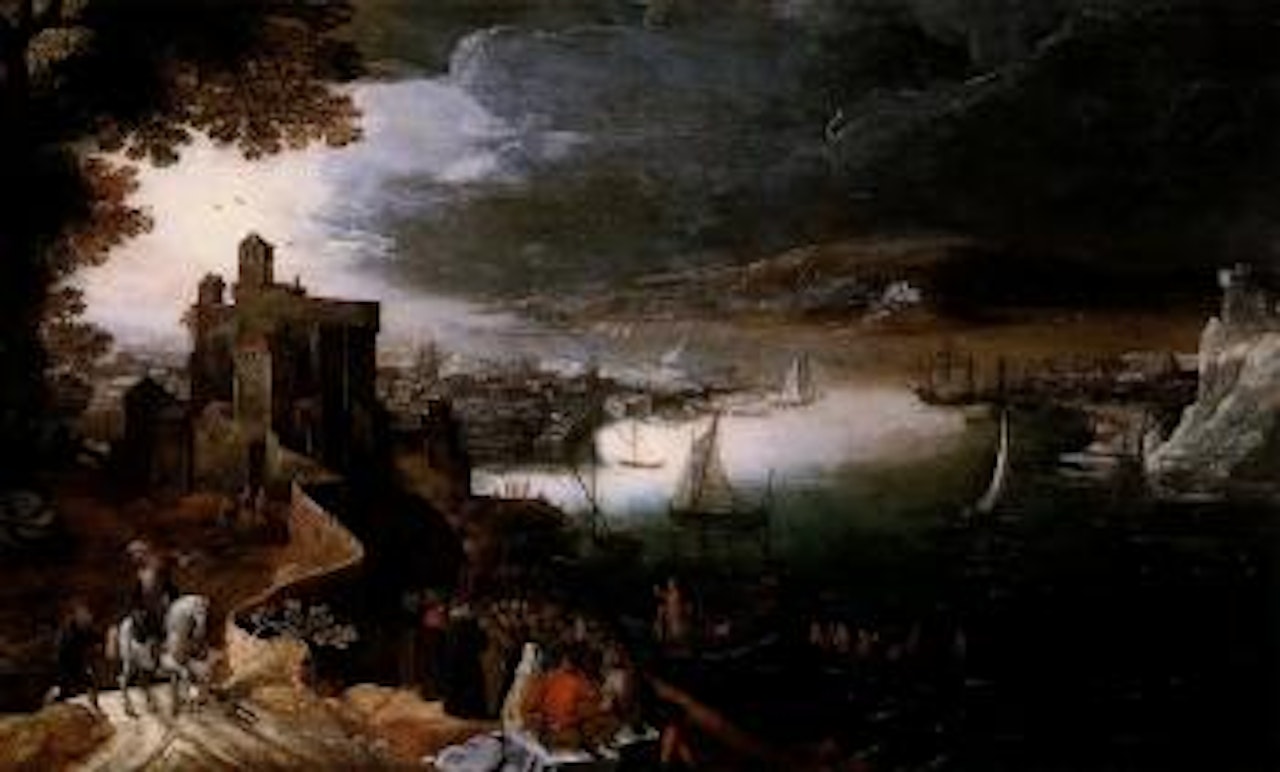 Christ preaching to the multitude on the sea of Galilee by Joos de Momper the Younger