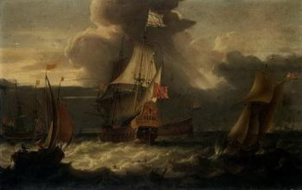 Dutch state's yacht, frigate and other shipping by Dutch School