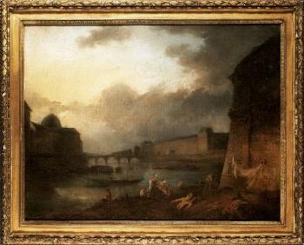 Paris, view of the Seine at sunset by Hubert Robert