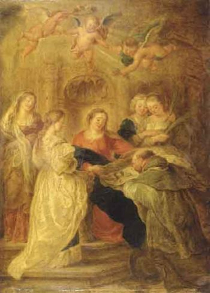 Sainte Ildefonse recoit la chasuble de la Vierge by Peter Paul Rubens