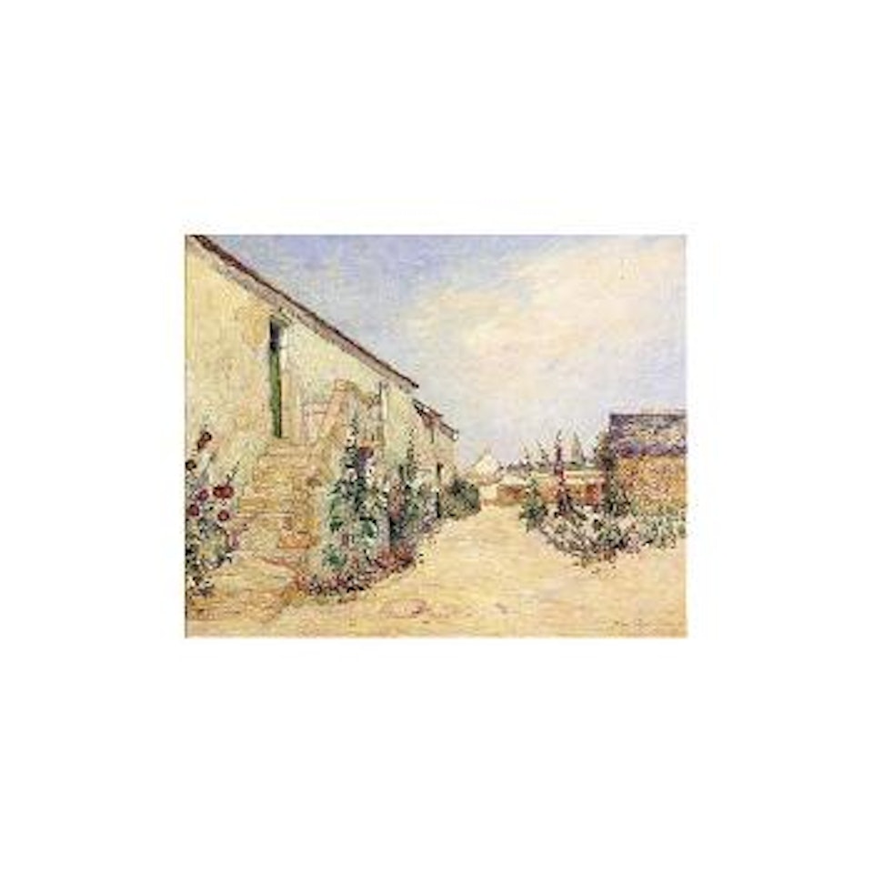 Jardin de Kervaudu, roses tremieres by Ferdinand du Puigaudeau