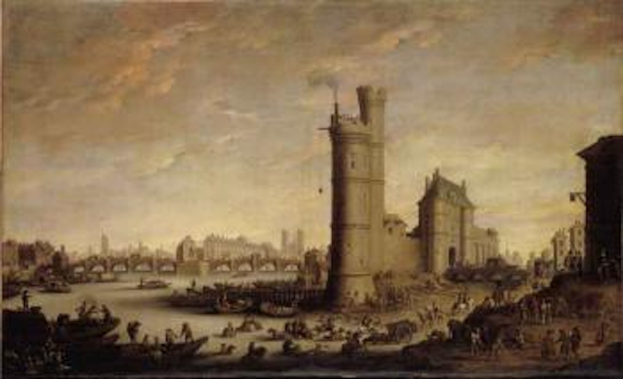View of the Tour de Nesles and the River Seine, Paris by Flemish School