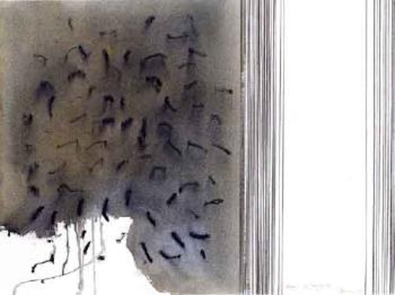 Drawing for Ian Weddes pathway to the sea by Ralph Hotere