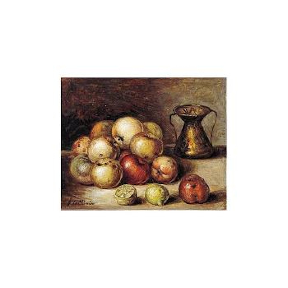 Vita silente con frutta e un'anfura de rame by Giorgio de Chirico