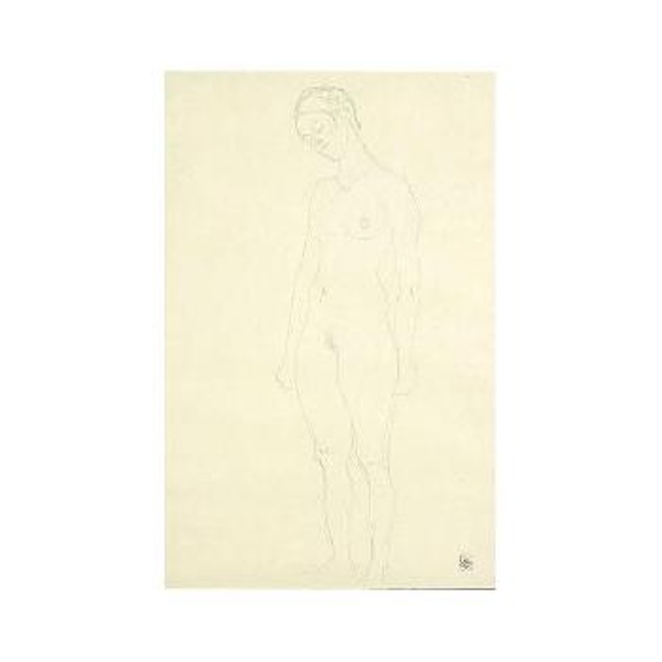 Stehender akt nach links by Gustav Klimt