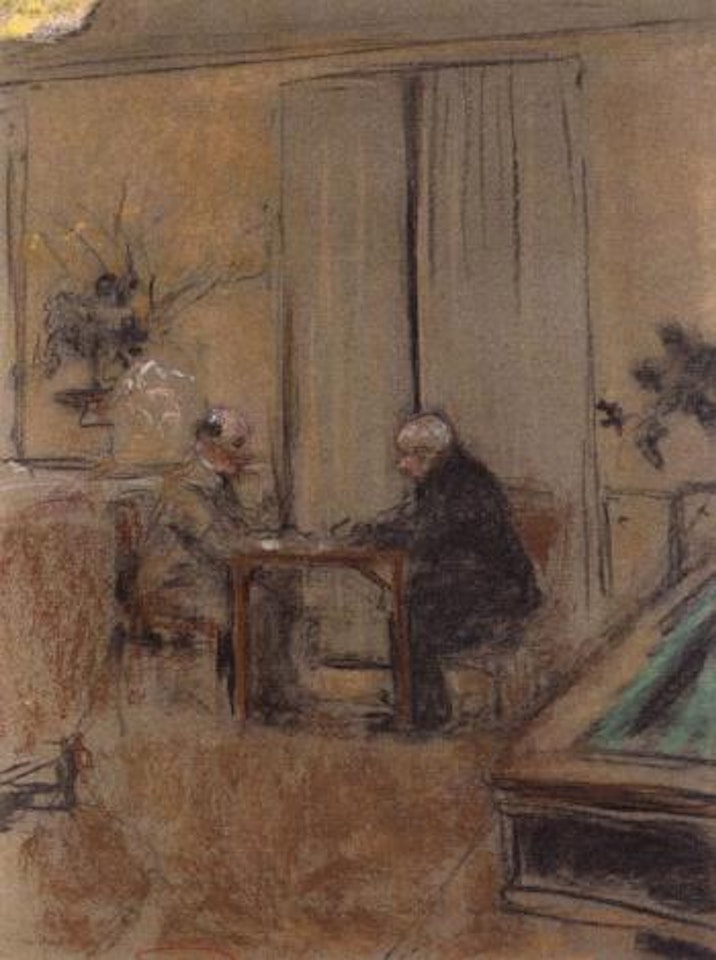 Messieurs Laroche et Hessel jouant au vido au chateau des Clayes by Édouard Vuillard