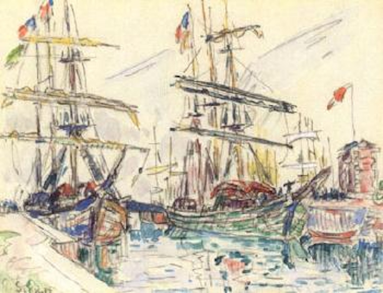 Bateaux au port by Paul Signac