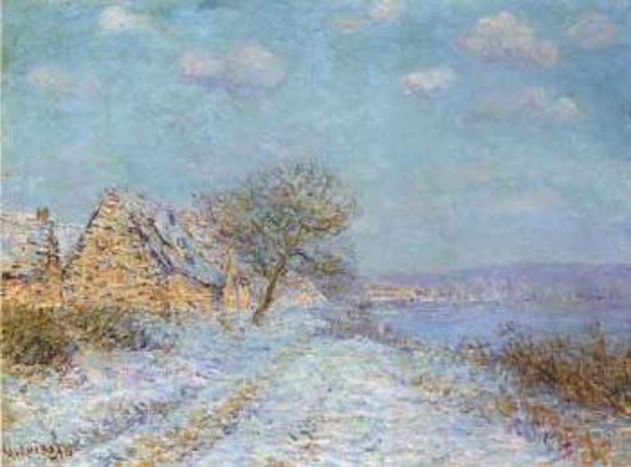 Bord de Seine, neige, givre, soleil by Gustave Loiseau