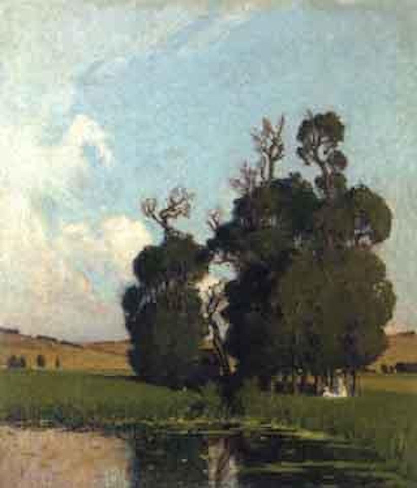 Le dejeuner devant le lac by Pierre Eugène Montezin