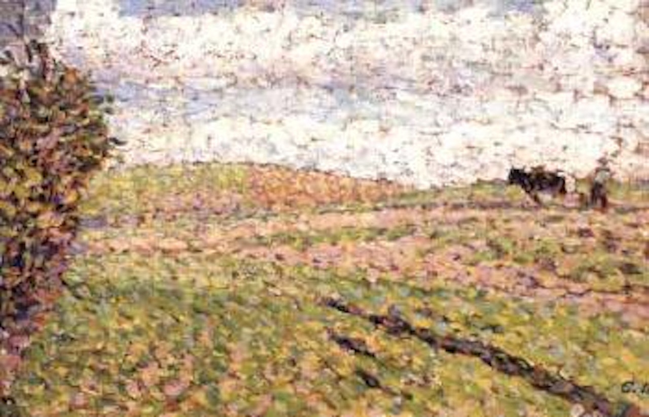 Le labour a Eragny by Camille Pissarro
