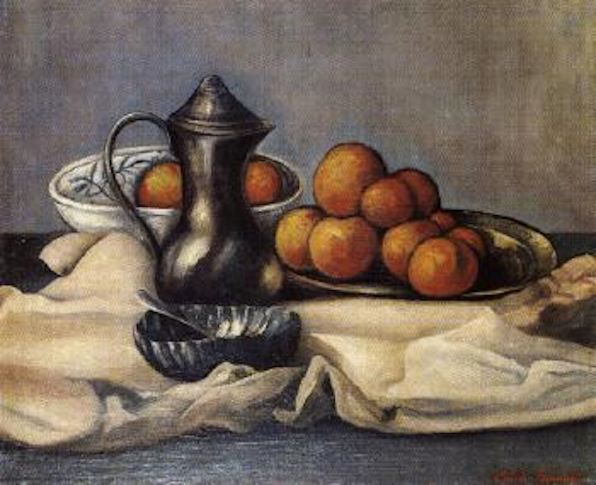 Nature morte au pichet d'etain et pommes by Emile Bernard