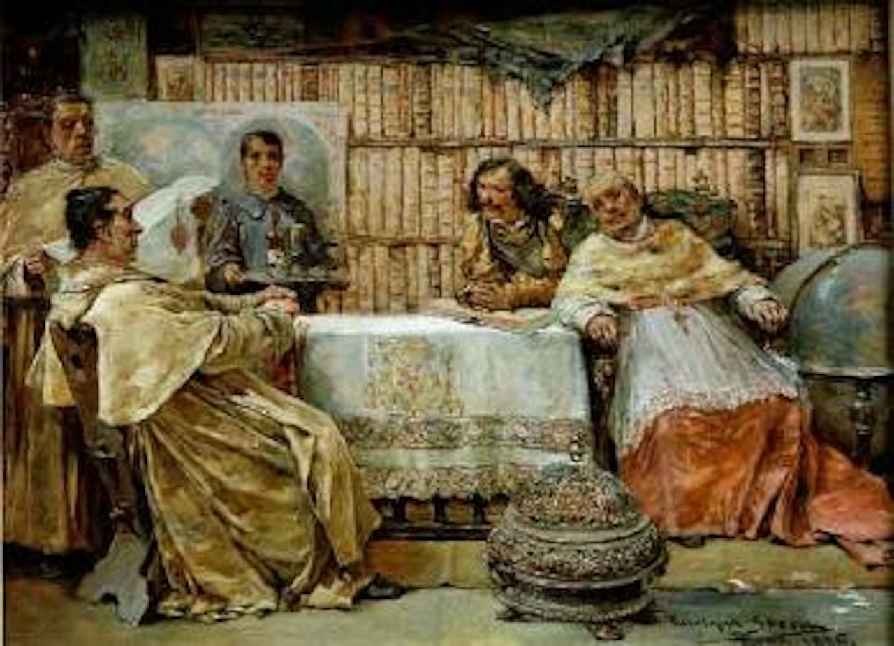 Meeting in the library by Enrique Serra Y Auqué