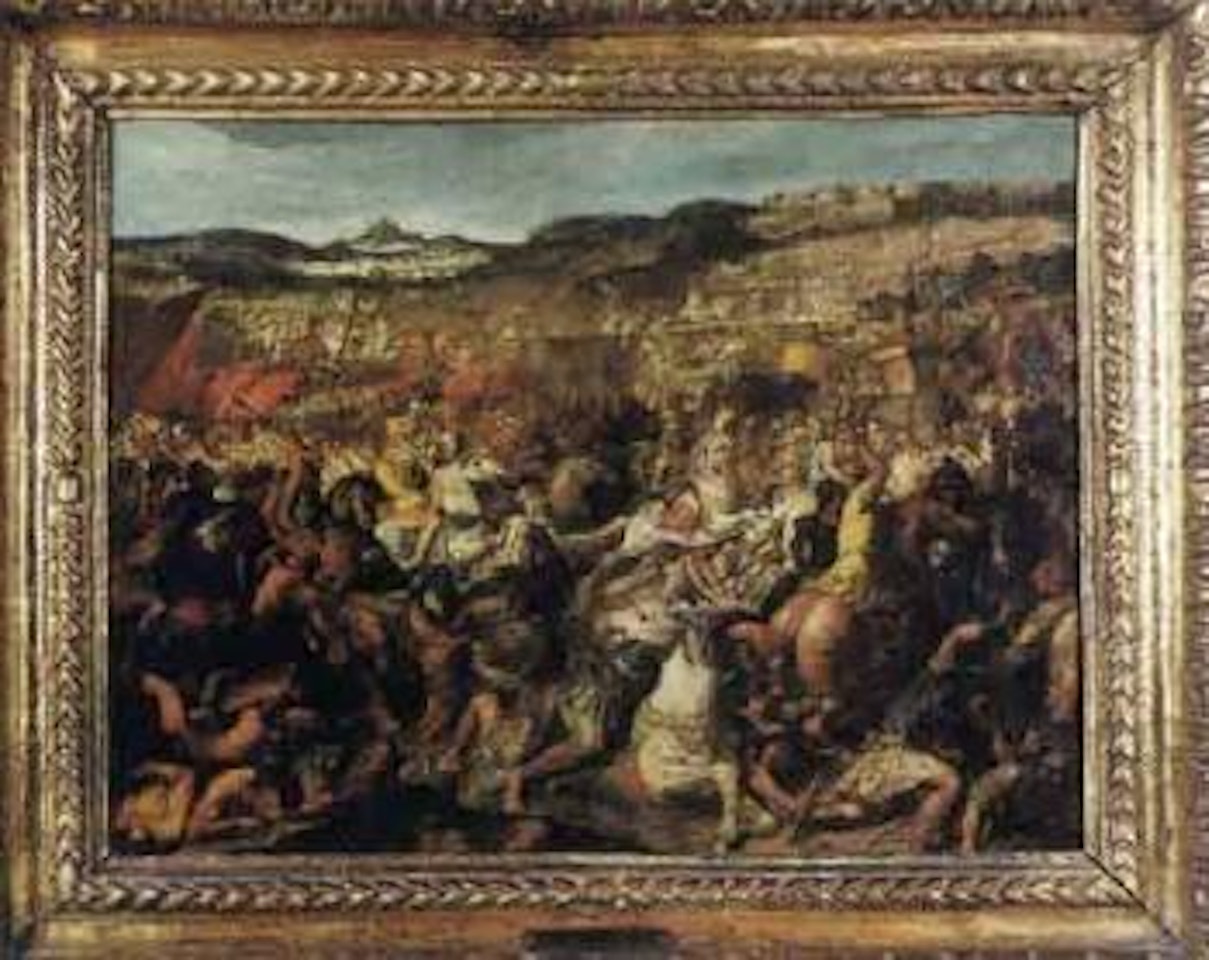 Battle scene by German School