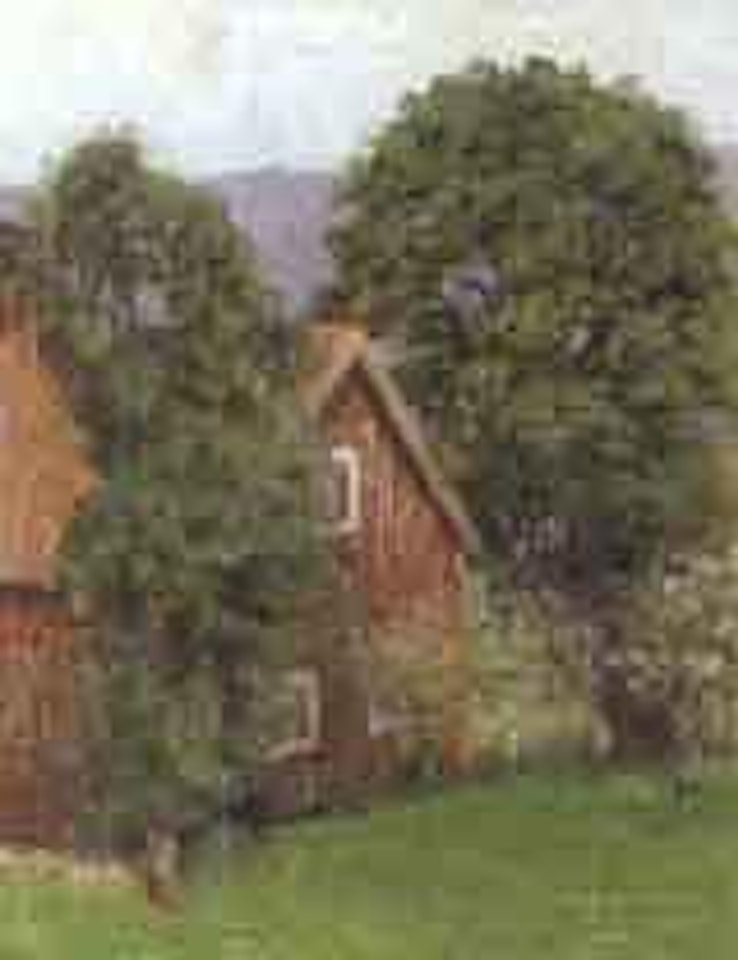 Idyllic garden with house by Christian Skredsvig