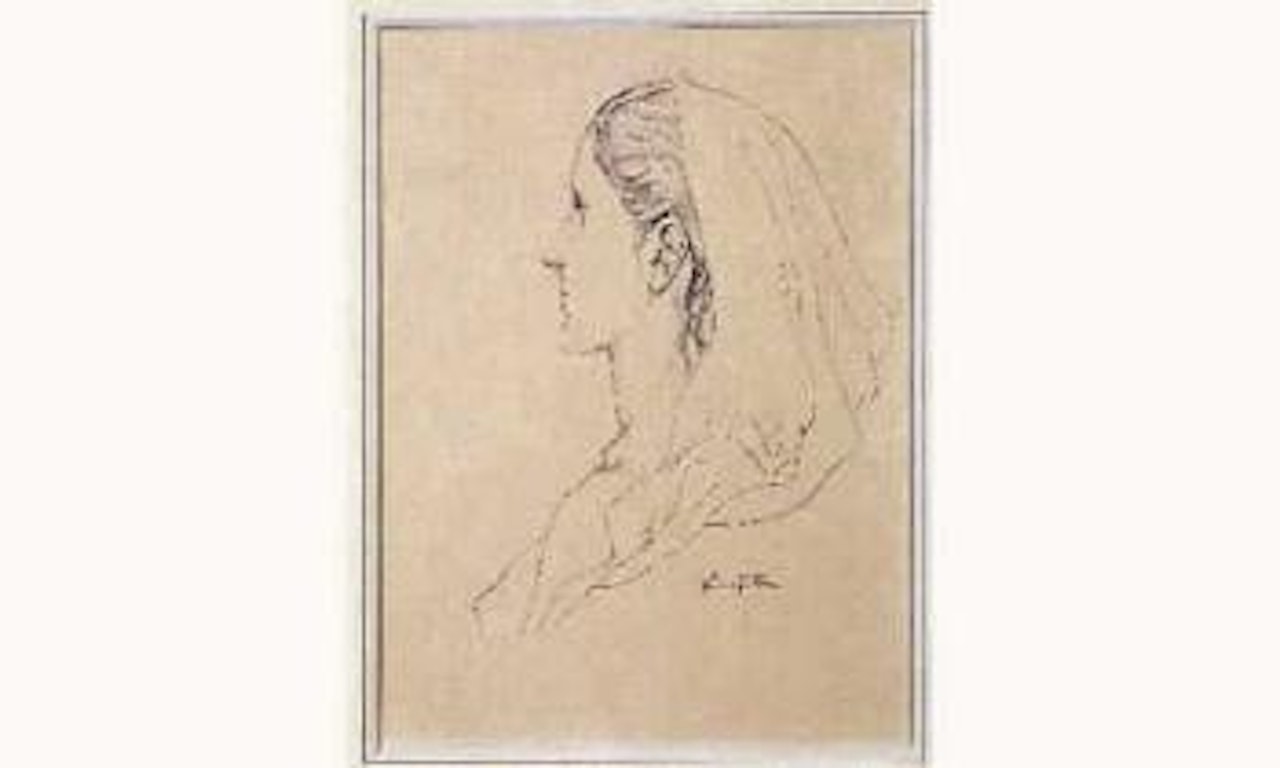 Jeune femme voilee by Leonard Tsuguharu Foujita