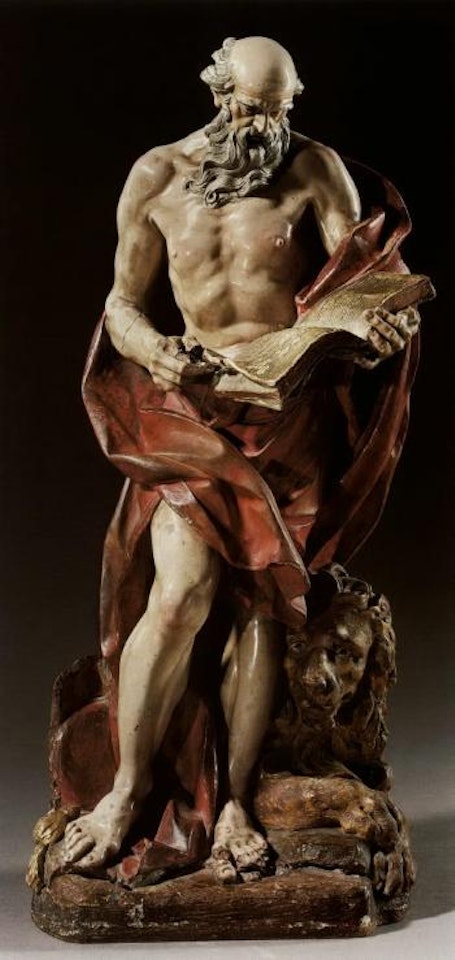Group of St. Jerome and the lion by Italian School