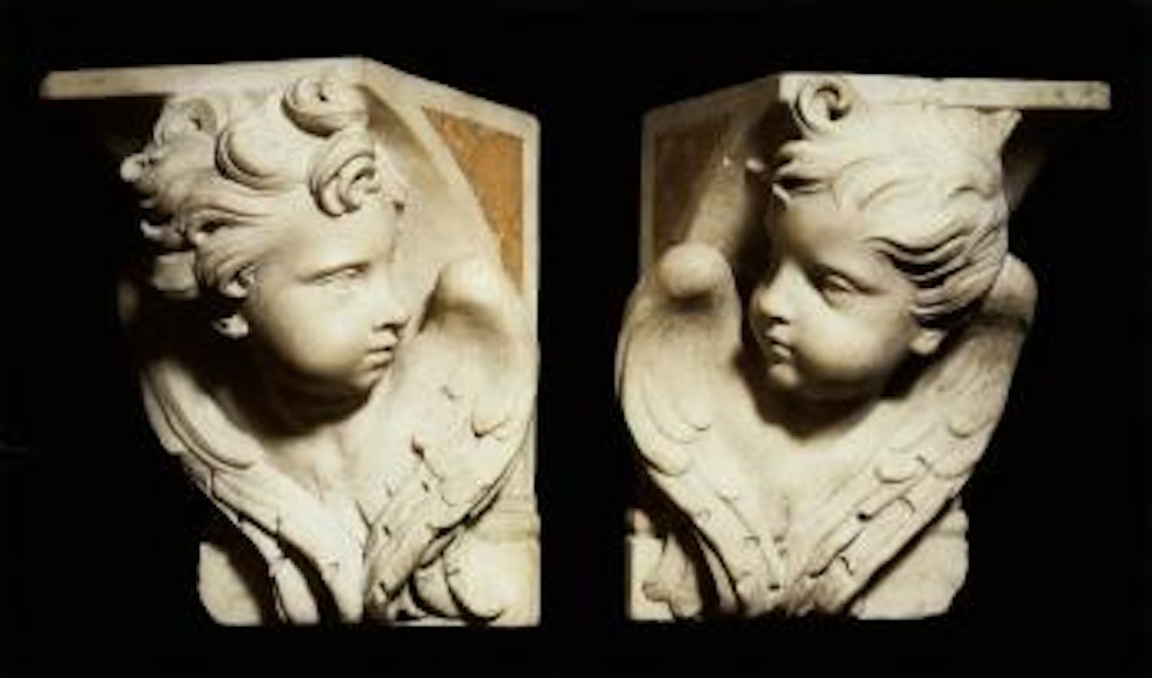 Head of winged cherub by Italian School