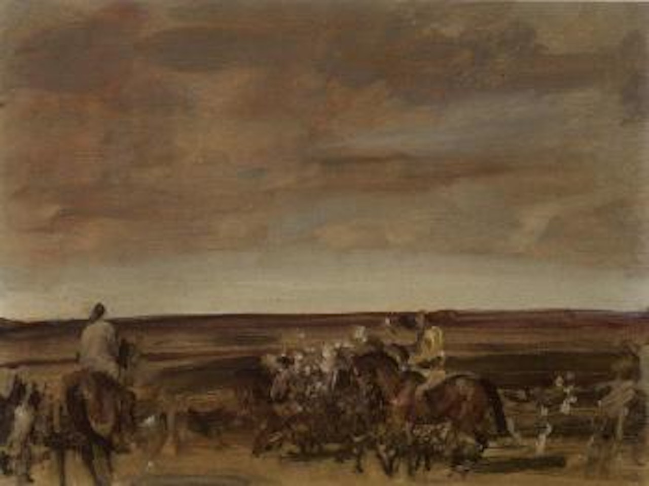 Early morning exercise, Exmoor by Alfred James Munnings