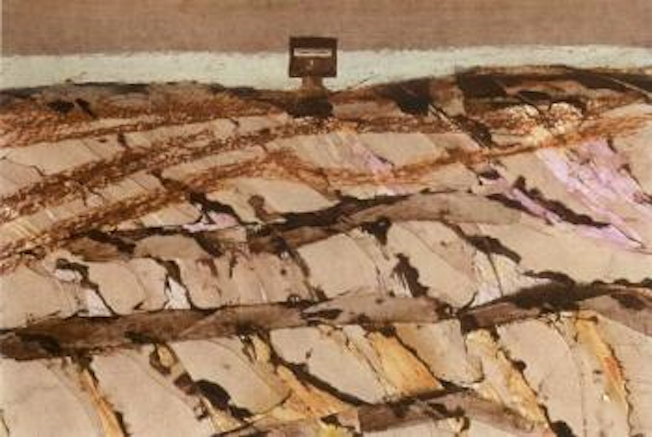 Kelly in landscape by Sidney Nolan