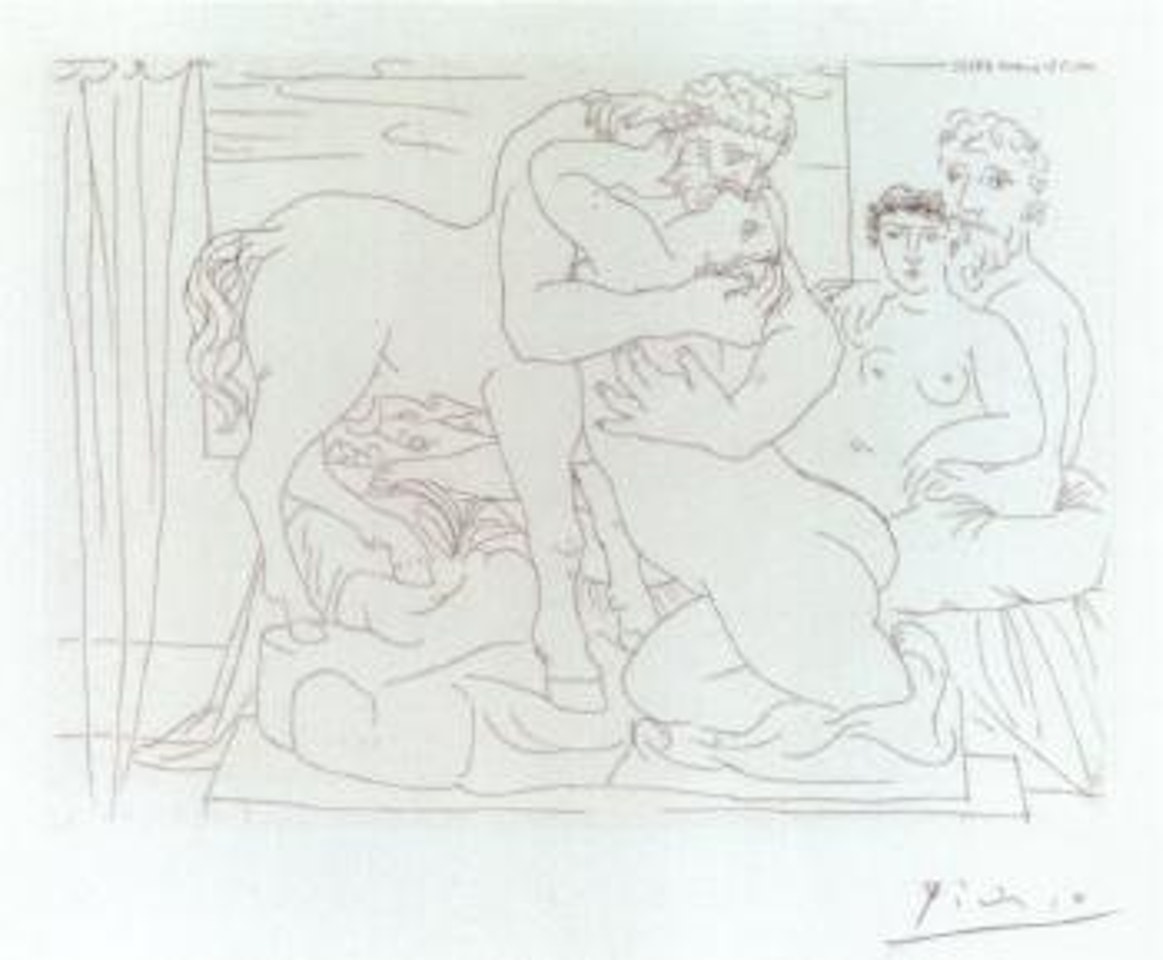 Le Repos du sculpteur devant un centaure et une Femme by Pablo Picasso