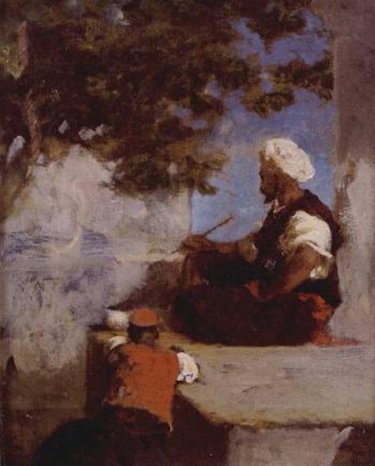 Arabe sur un mur by Eugene Fromentin