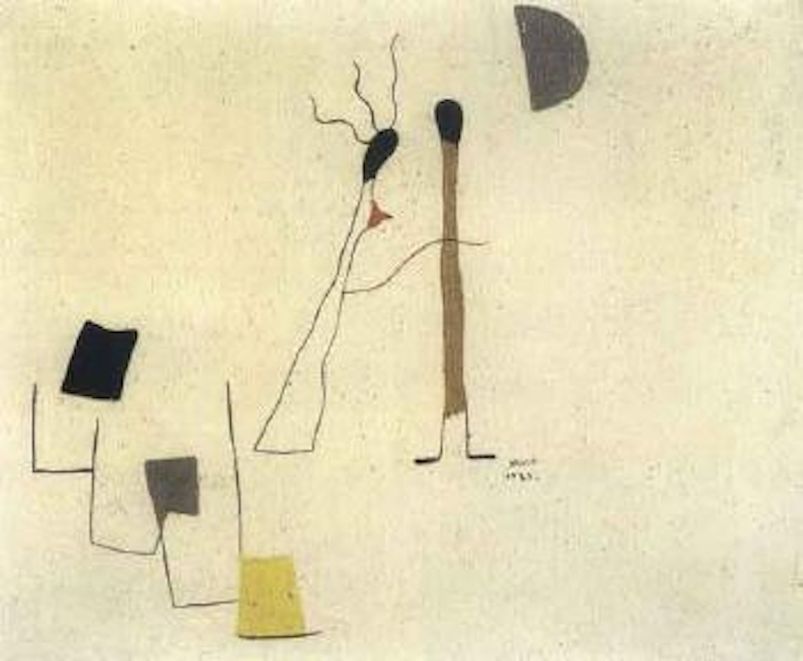 Deux figures sous la lune by Joan Miró