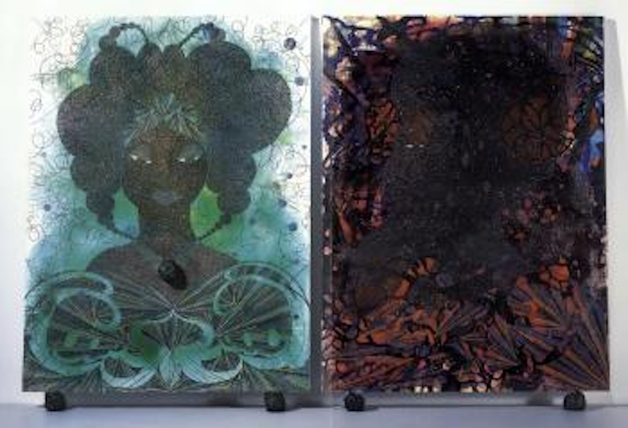 X plus Y equals O by Chris Ofili