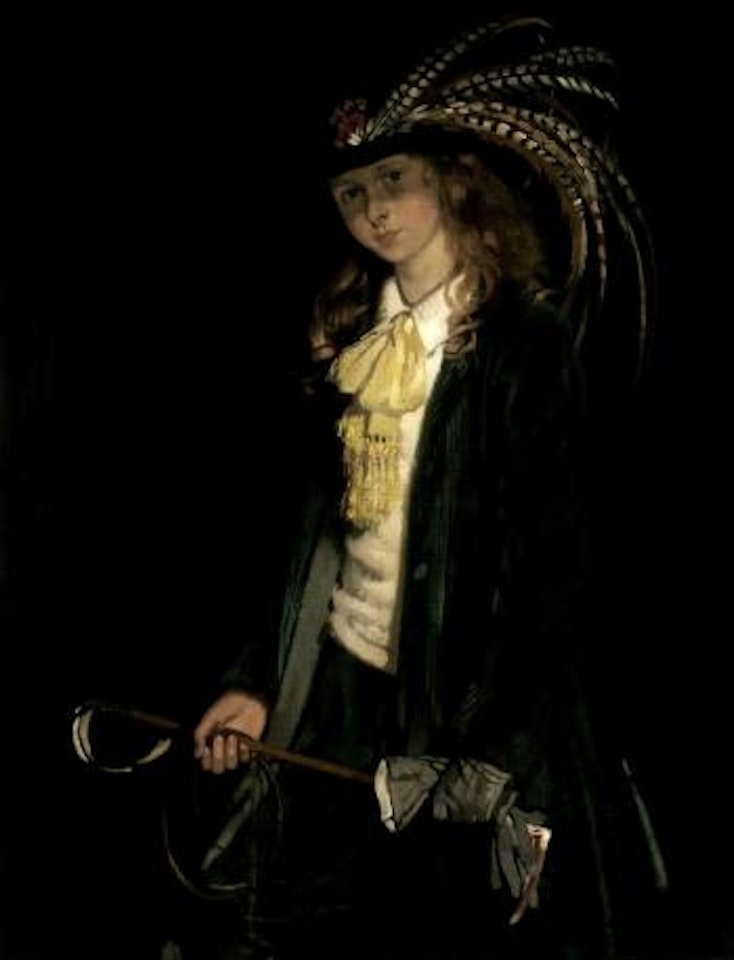 Portrait of Gardenia St. George with riding crop by William Orpen