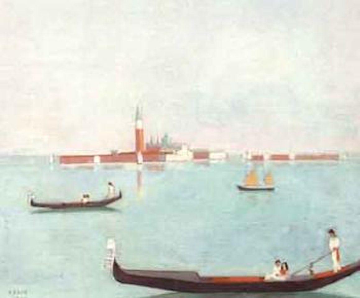 Venetian view with gondolas by Einar Jolin