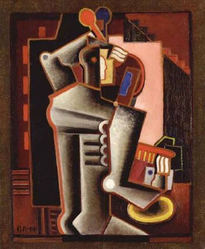 Figure with mirror by Gosta Adrian-Nilsson