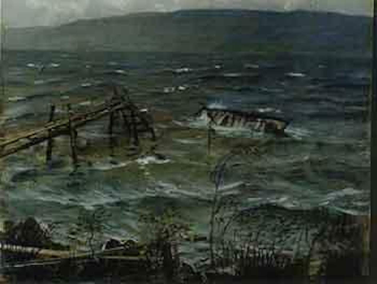 Strong wind by the coast by Christian Krohg