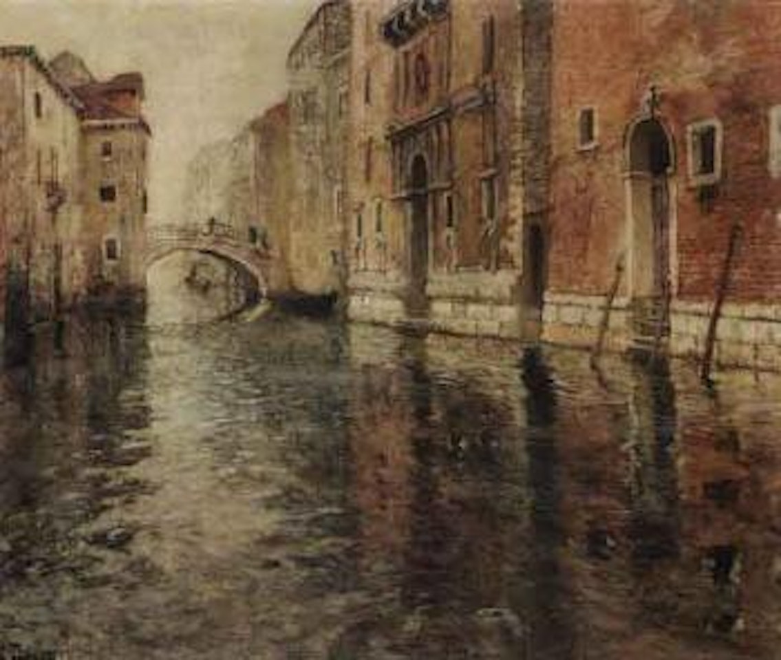 Venetian canal scene by Fritz Thaulow