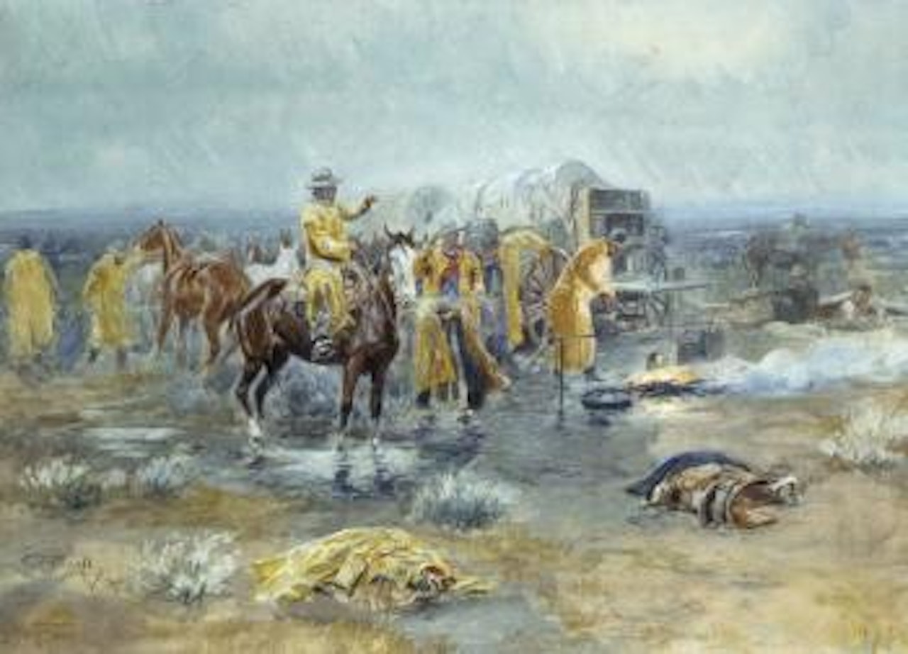 Rainy morning by Charles M Russell