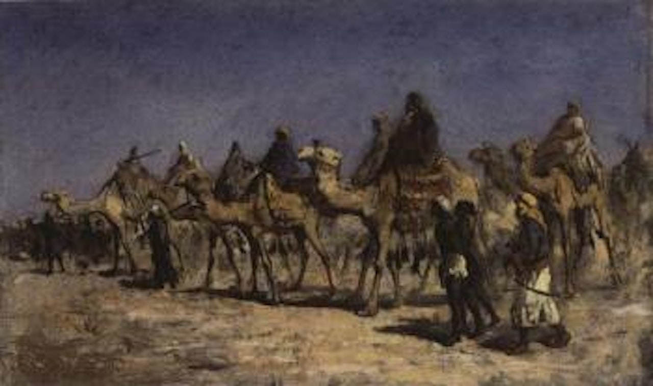 Camels and caravan by Edwin Lord Weeks