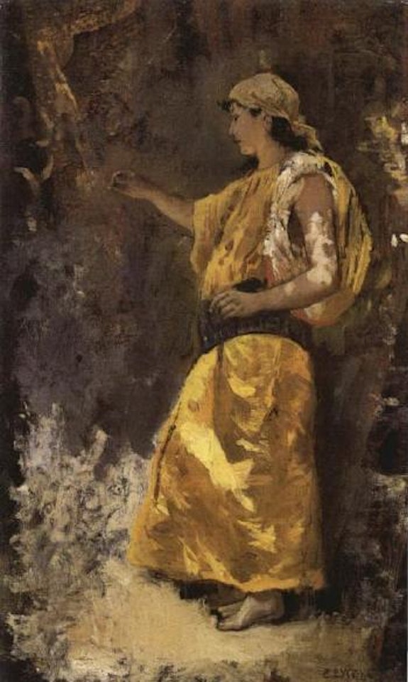 Woman in yellow by Edwin Lord Weeks