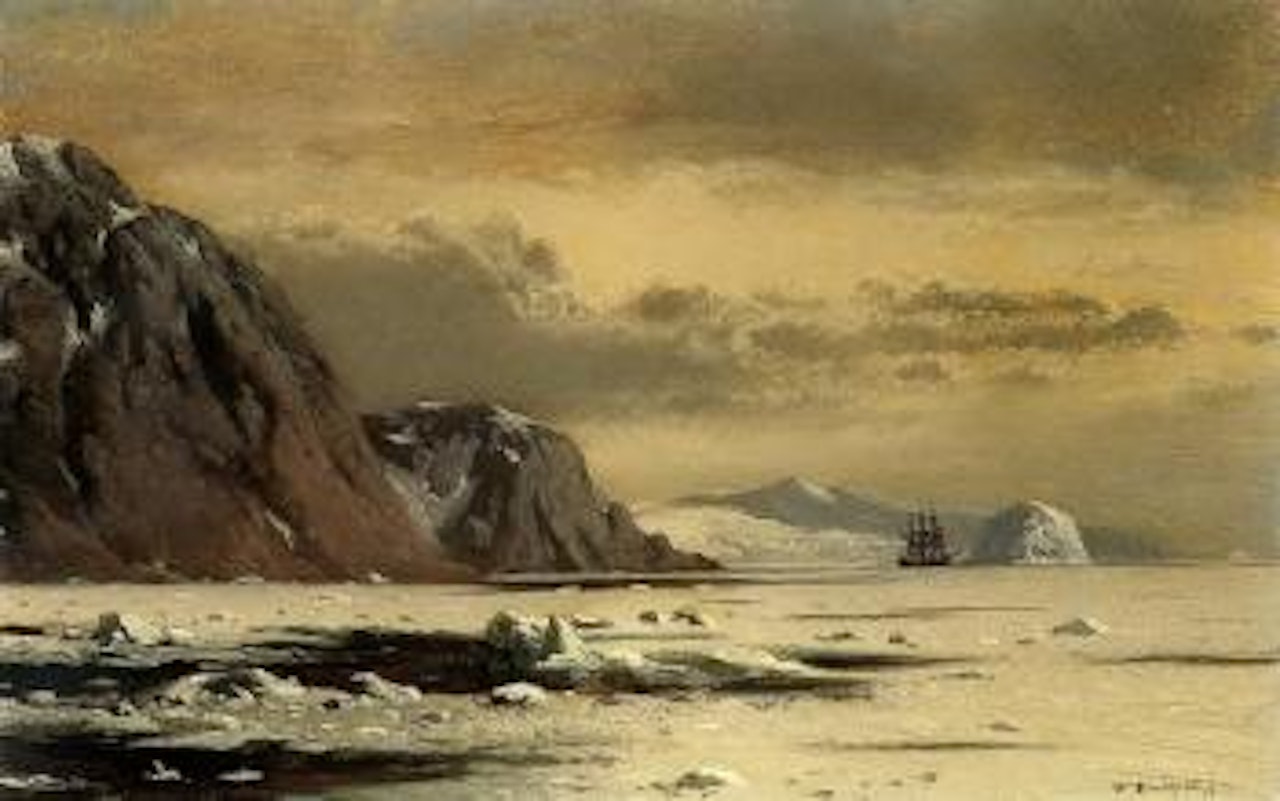 Seascape with icebergs by William Bradford
